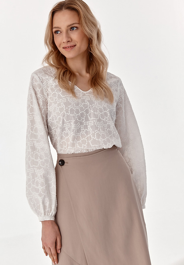 LADIES' BLOUSE WITH PUFFED SLEEVES AFELIANNA LADIES' BLOUSE WITH PUFFED SLEEVES AFELIANNA ECRU 2