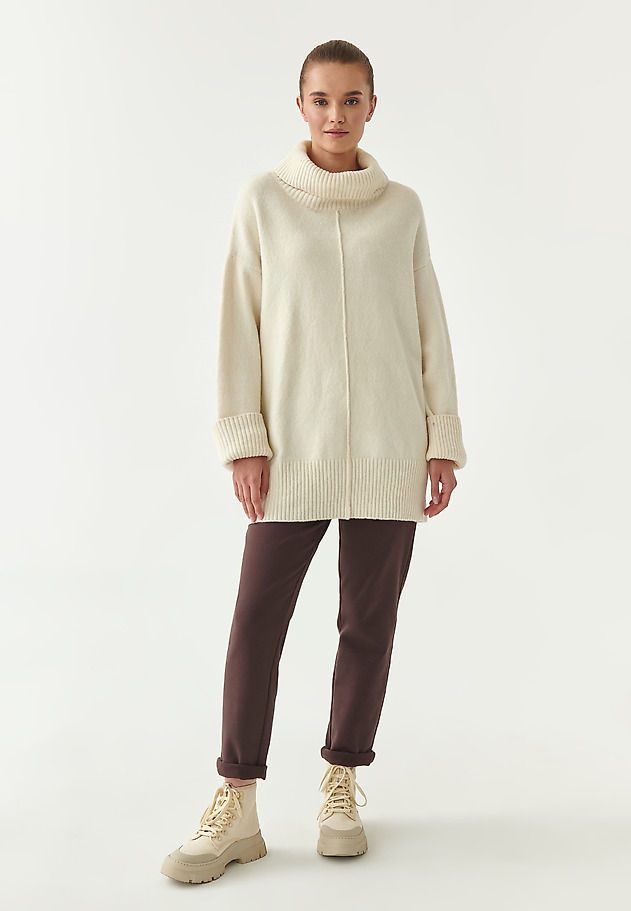 DAMSKI SWETER Z GOLFEM VELA DAMSKI SWETER Z GOLFEM VELA ECRU 5