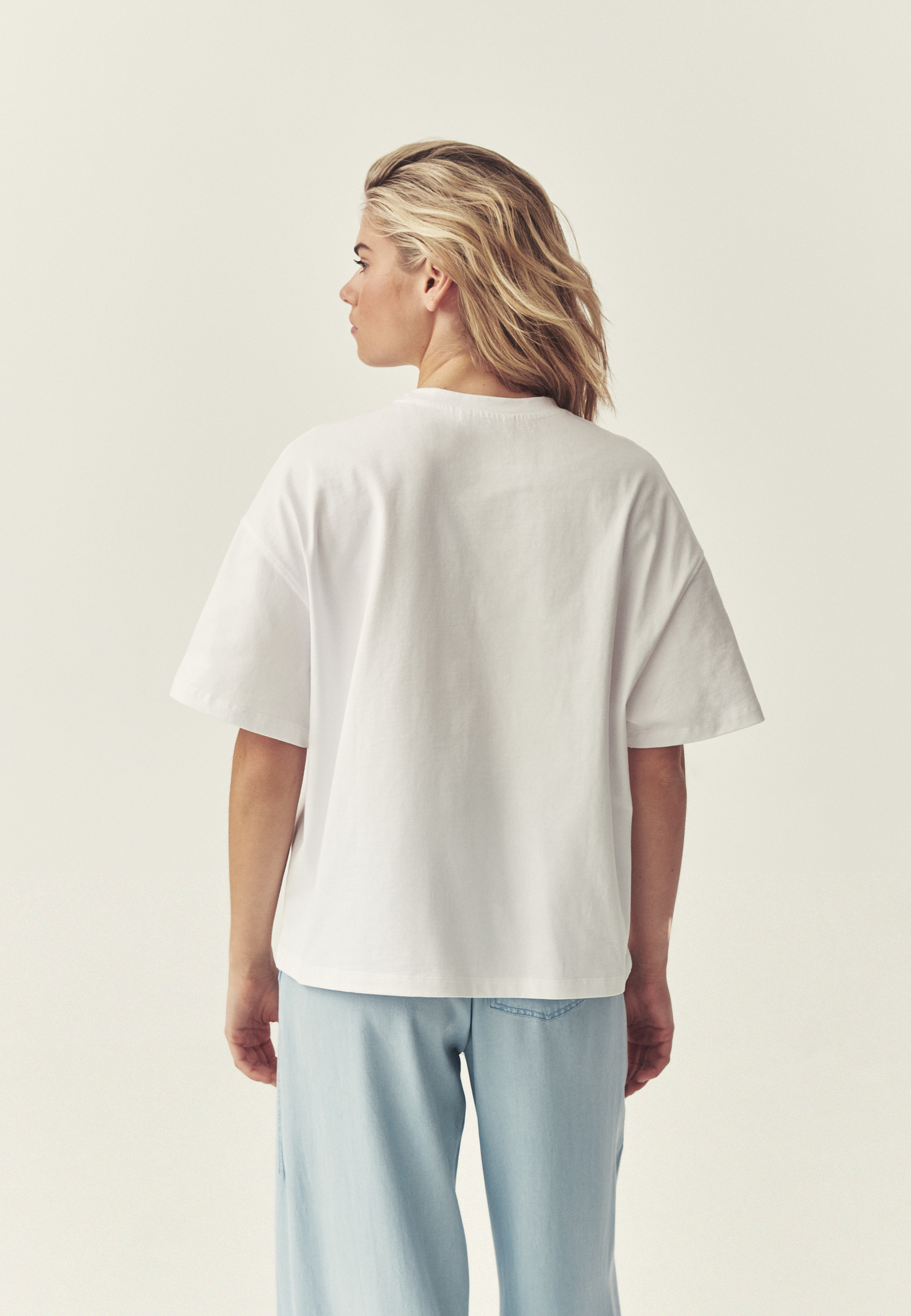 BAWEŁNIANY T-SHIRT Z NADRUKIEM - PLAYA