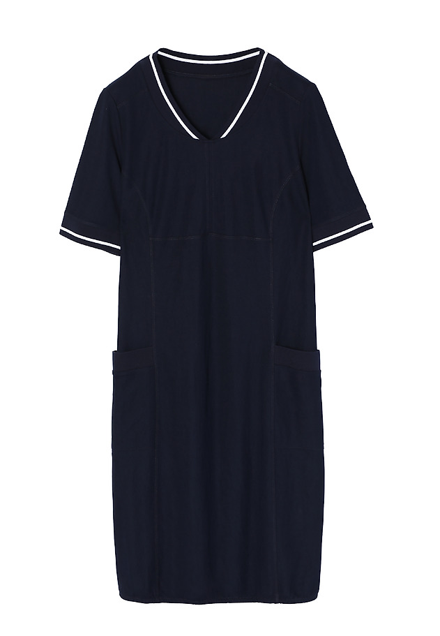 LADIES’ DRESS WITH CONTRASTING RIB - LINARA LADIES’ DRESS WITH CONTRASTING RIB - LINARA NAVY BLUE 5