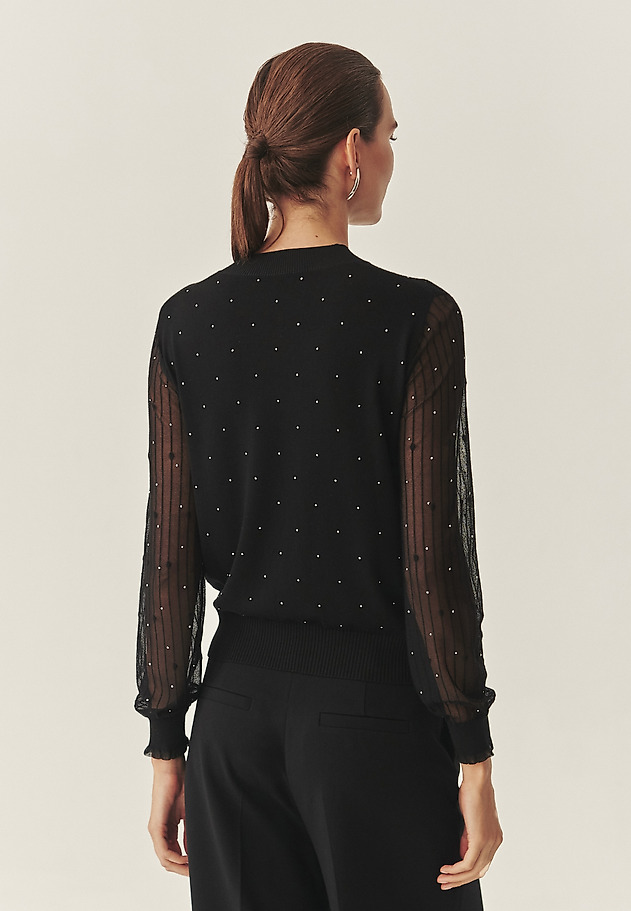 BLACK JUMPER WITH SPARKLY DETAILS - MESHY BLACK JUMPER WITH SPARKLY DETAILS - MESHY BLACK 4