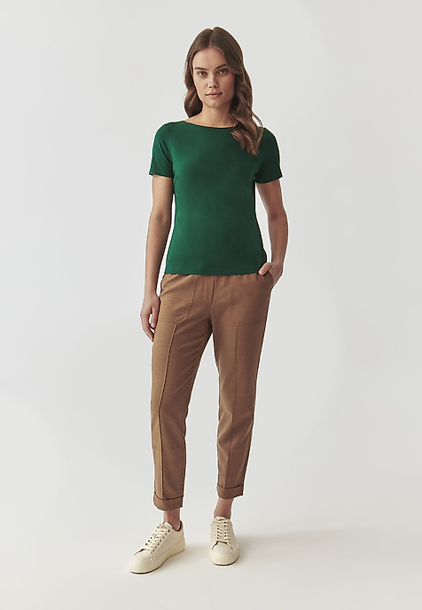 LADIES’ PANTS WITH TURNED-UP CUFFS - SUMIKO BROWN 2