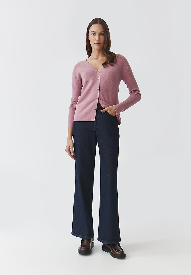 ROZPINANY SWETER DAMSKI Z WEŁNY MERINO — ELLA ROZPINANY SWETER DAMSKI Z WEŁNY MERINO — ELLA RÓŻOWY 2