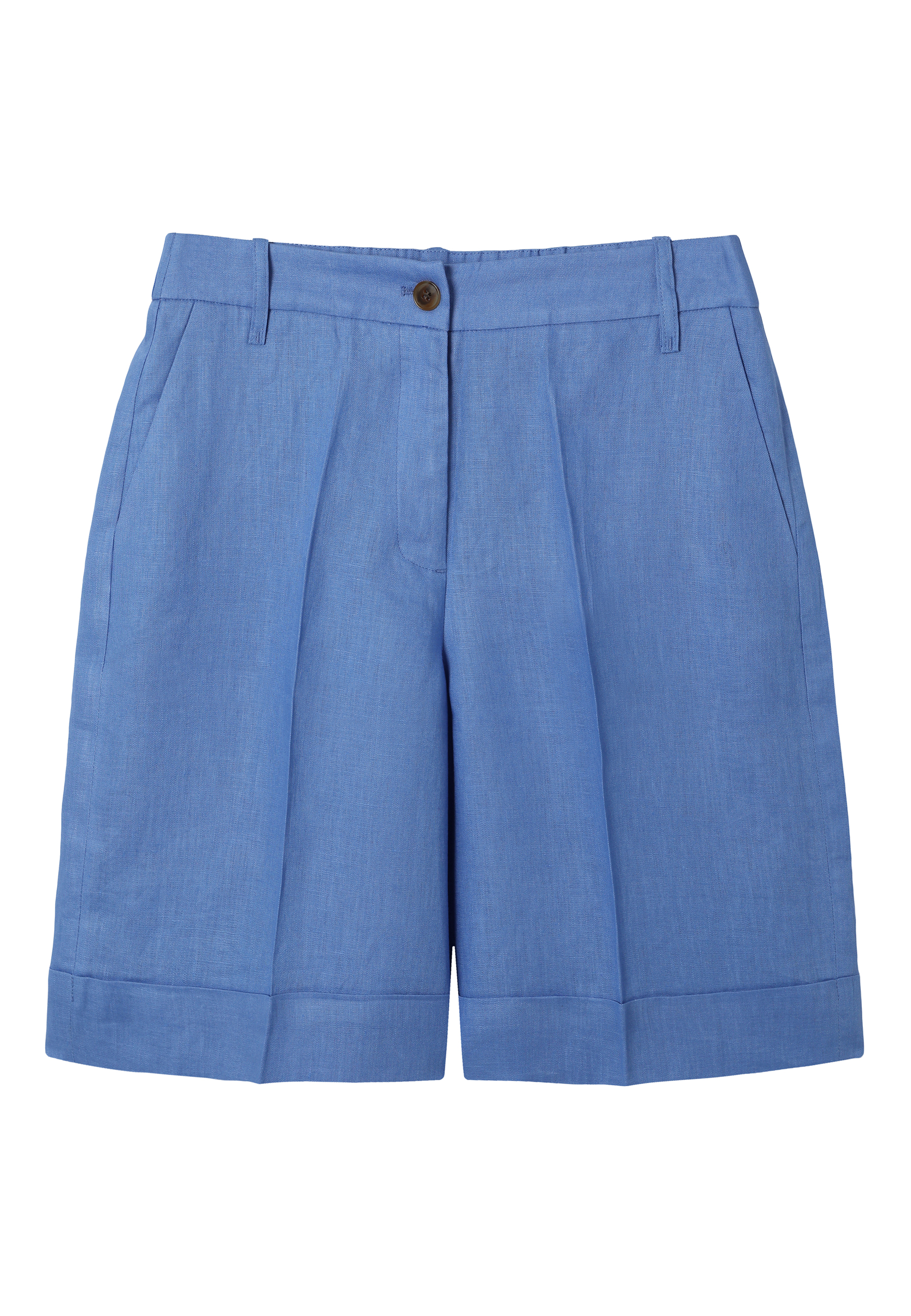 PANTALONI SCURȚI DIN IN, CU DUNGĂ - NAKOMOS ALBASTRU 2