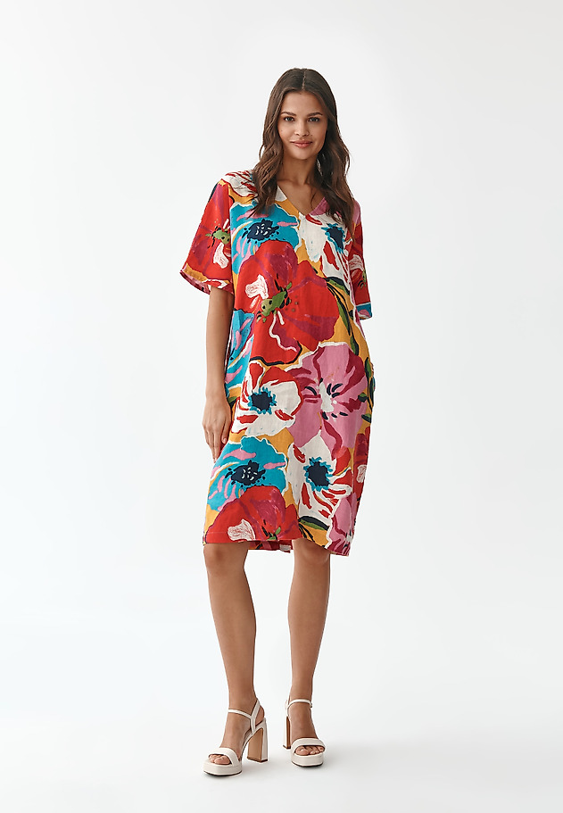 LADIES' PRINTED LINEN DRESS RITALIANA LADIES' PRINTED LINEN DRESS RITALIANA MULTIKOLOR 4