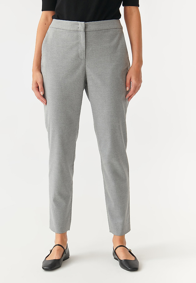 DÁMSKÉ PLÁTĚNÉ KALHOTY UPNUTÉHO STŘIHU OLIA DÁMSKÉ PLÁTĚNÉ KALHOTY UPNUTÉHO STŘIHU OLIA ŠEDÁ 2