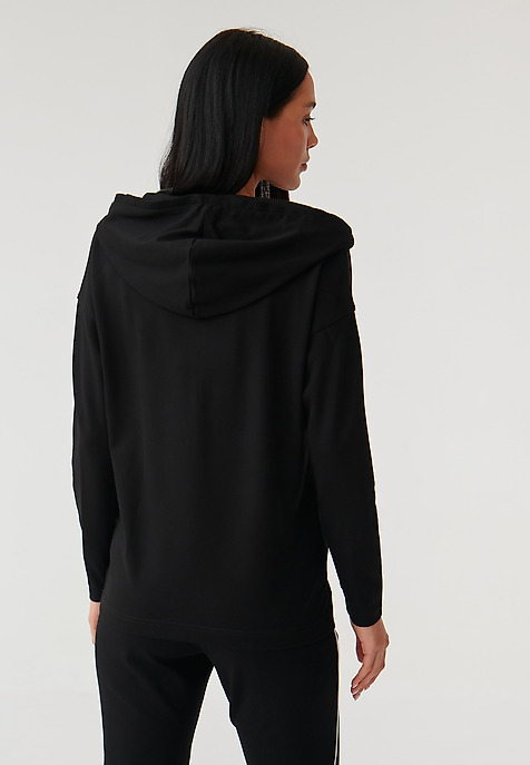 BLUZA DAMSKA Z KAPTUREM ZINA CZARNY 2