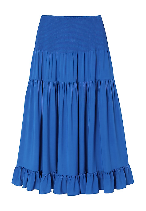LADIES’ MAXI SKIRT WITH A FRILL - EFIA 2 BLUE 2