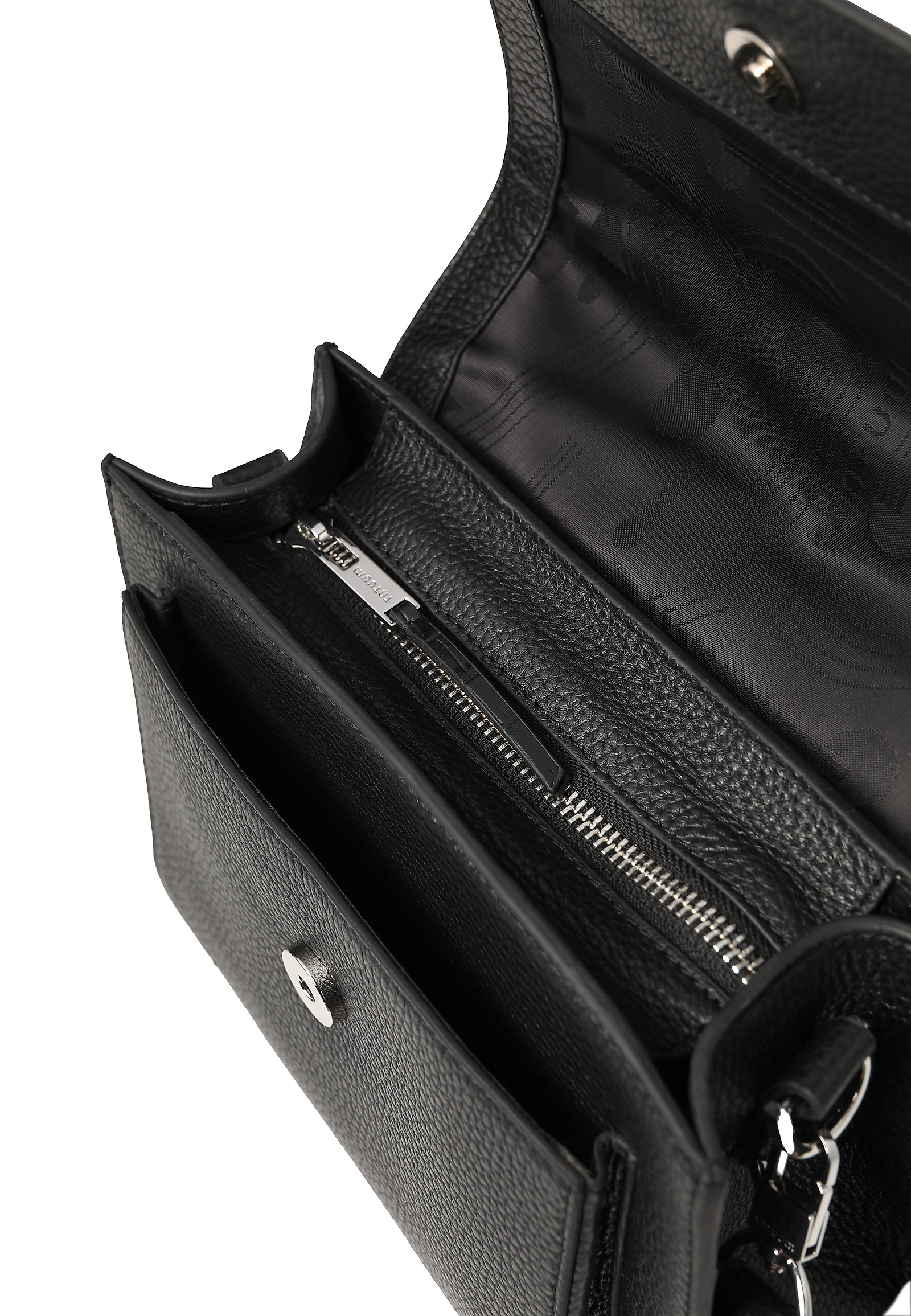 LEATHER MESSENGER BAG WITH EMBOSSING - SAVANNA LEATHER MESSENGER BAG WITH EMBOSSING - SAVANNA BLACK 115411