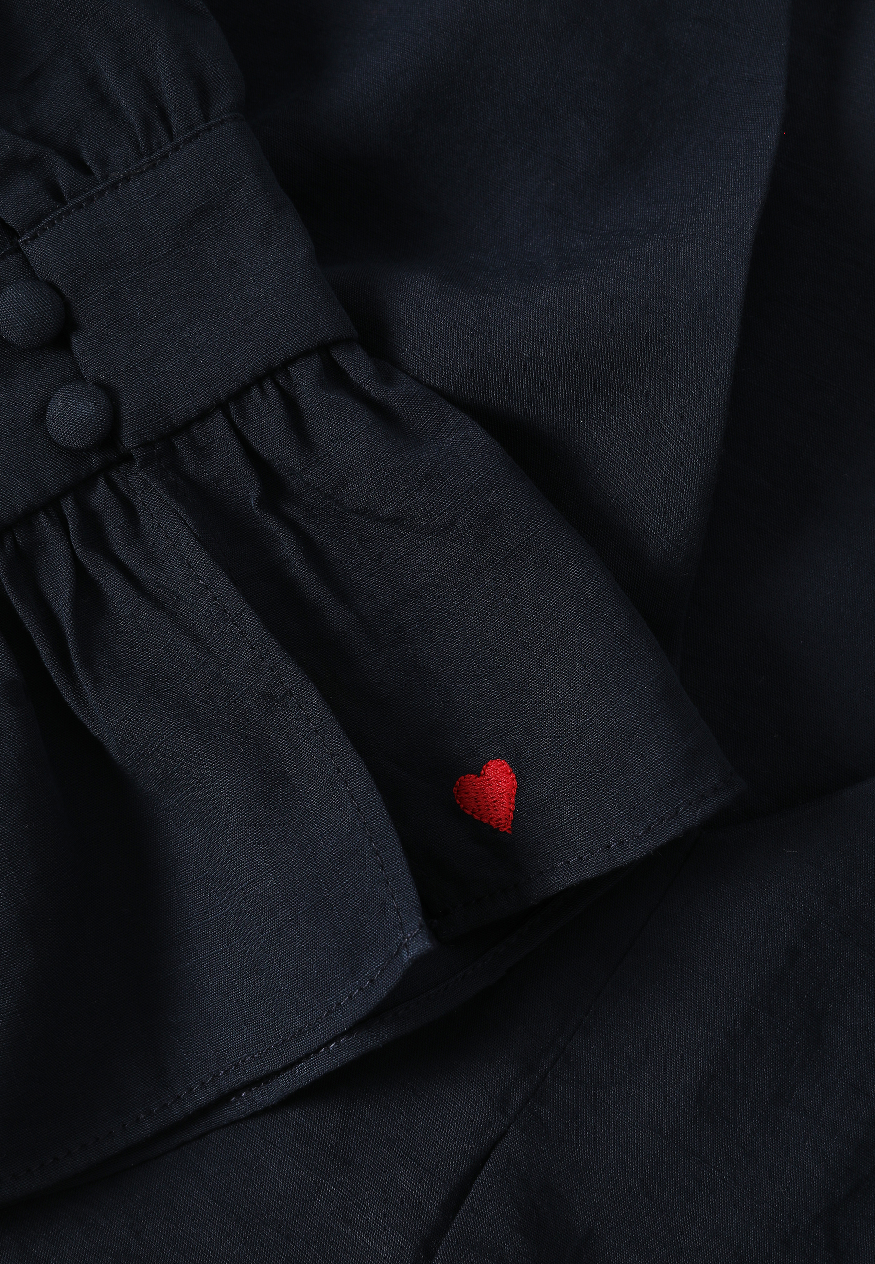 TKANINOWA BLUZKA Z HAFTEM - ENTRA GRANATOWY 2