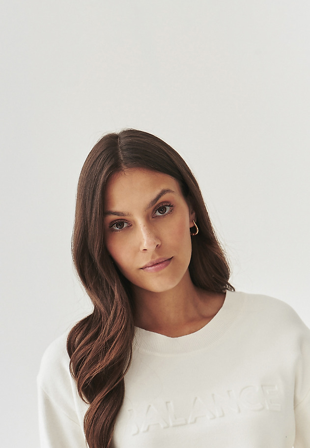 LADIES' SWEATER WITH A ROUND NECKLINE - BALAMI LADIES' SWEATER WITH A ROUND NECKLINE - BALAMI ECRU 6