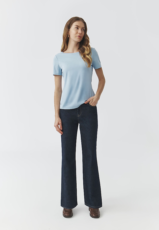 KLASIČNA BLUZA S KRATKIMI ROKAVI - MIKAJA KLASIČNA BLUZA S KRATKIMI ROKAVI - MIKAJA MODRA 3