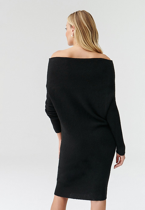 LADIES’ DRESS WITH DECORATIVE NECKLINE AWATI BLACK 2