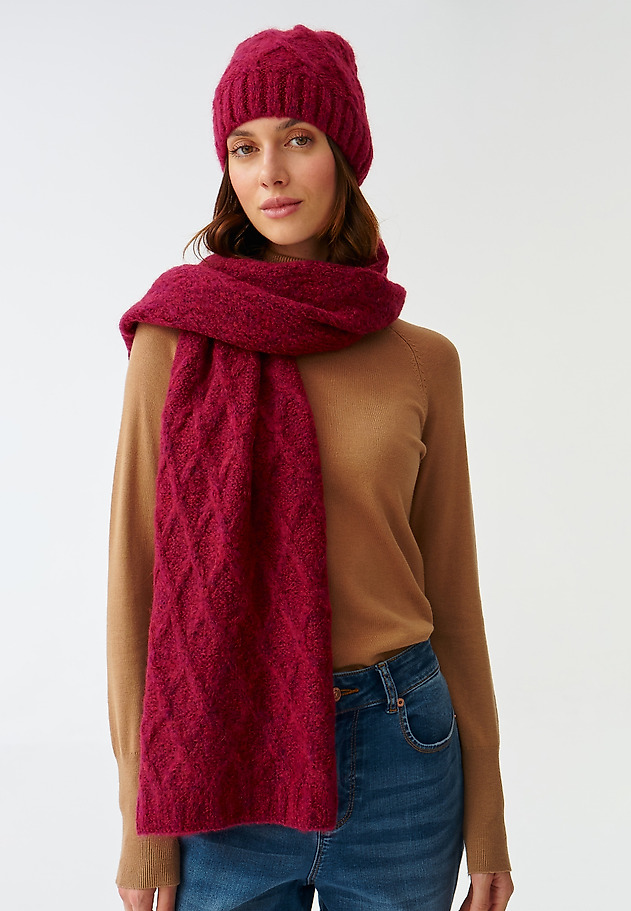 LADIES’ KNITTED SCARF BRIFIL LADIES’ KNITTED SCARF BRIFIL RÓŻOWY 1
