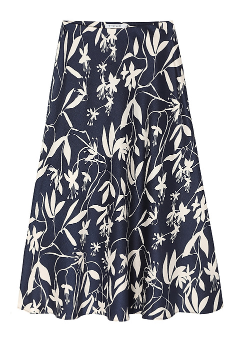 SATIN SKIRT WITH FLORAL PATTERN — SATINI 2 MULTICOLOR 2