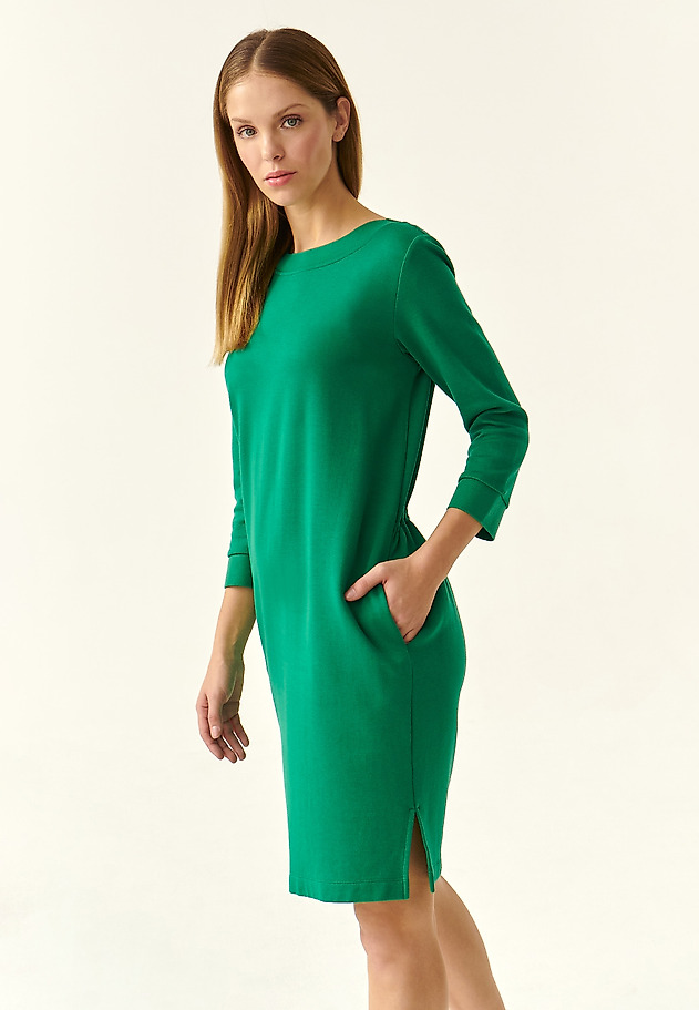3/4 SLEEVE KNITWEAR DRESS NISOTO 3/4 SLEEVE KNITWEAR DRESS NISOTO GREEN 4