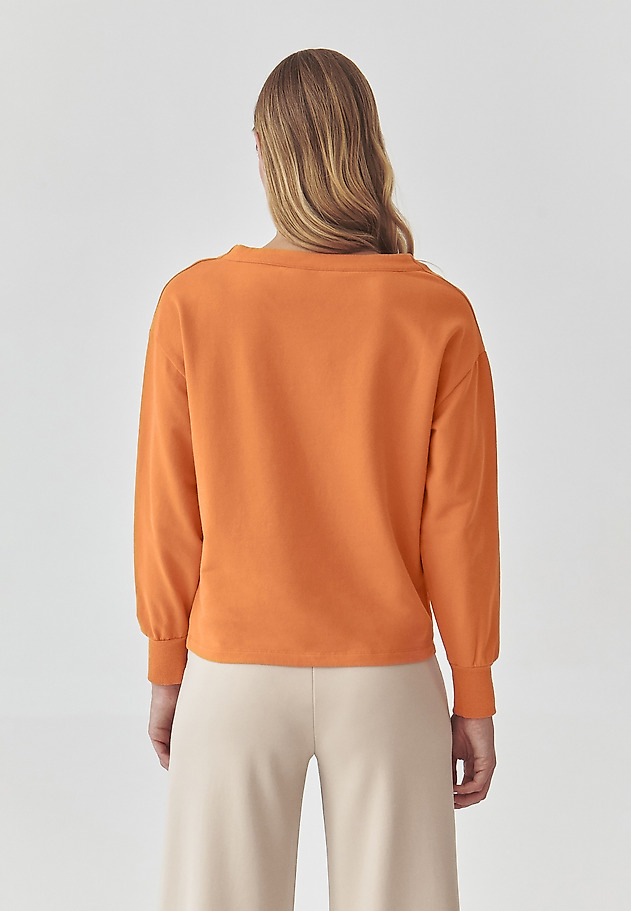 STYLISH LADIES’ SWEATSHIRT WITH WATER NECKLINE - MALIA STYLISH LADIES’ SWEATSHIRT WITH WATER NECKLINE - MALIA POMARAŃCZOWY 4