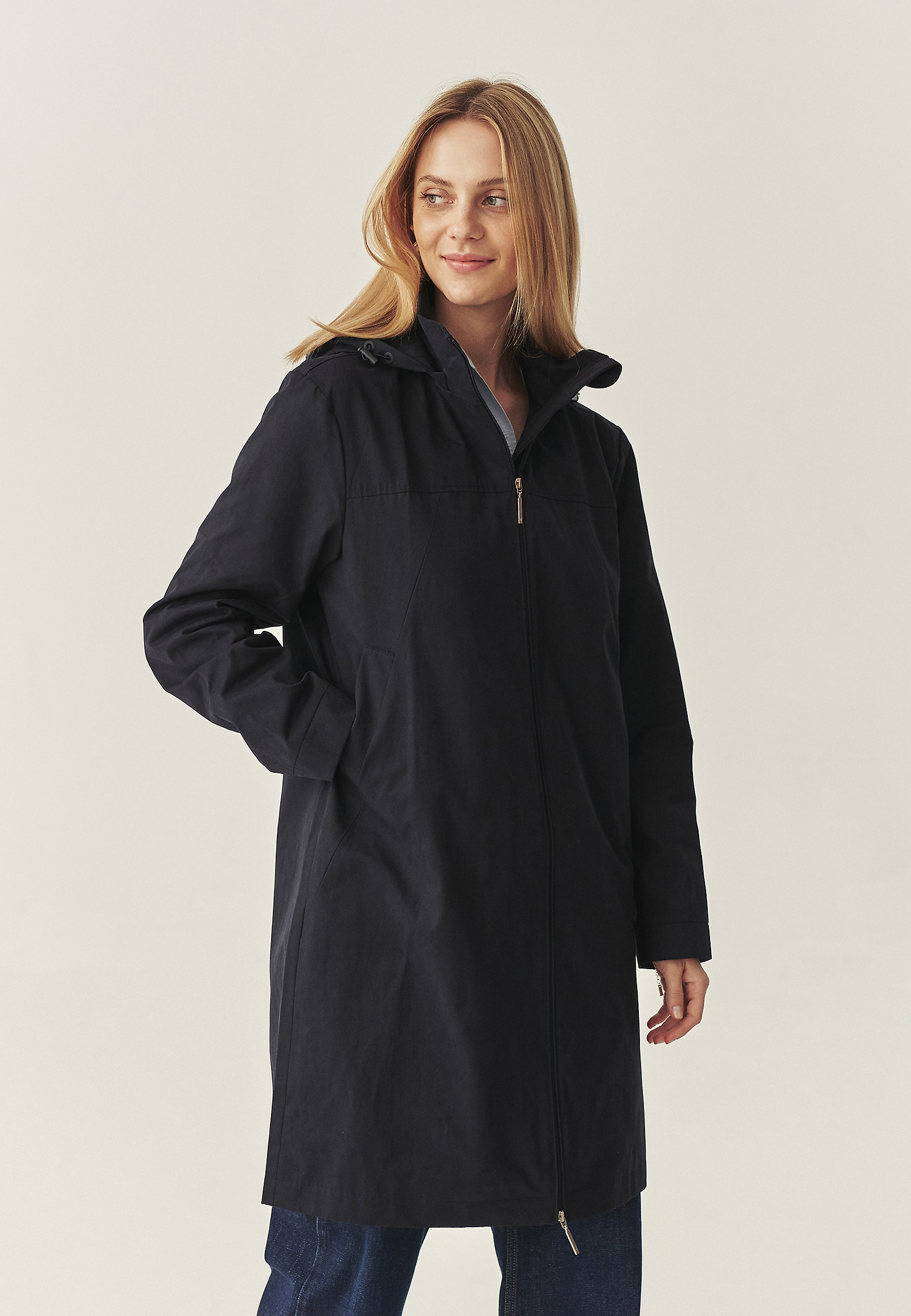 LADIES' HOODED COAT - BIMA LADIES' HOODED COAT - BIMA NAVY BLUE 114356