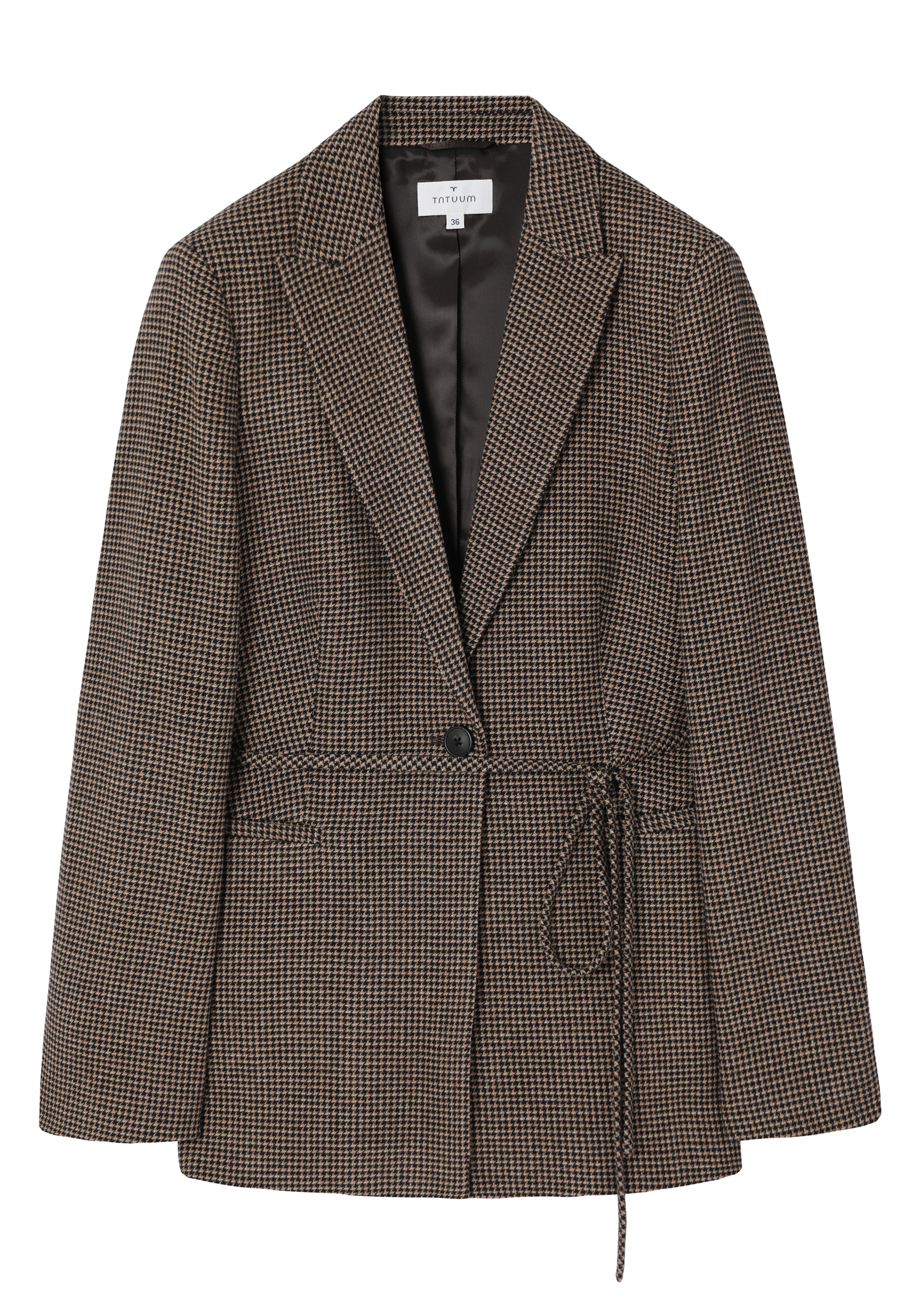 JAKNA IZ VOLNE S POTISKOM HOUNDSTOOTH - SOMA BEŽ 2