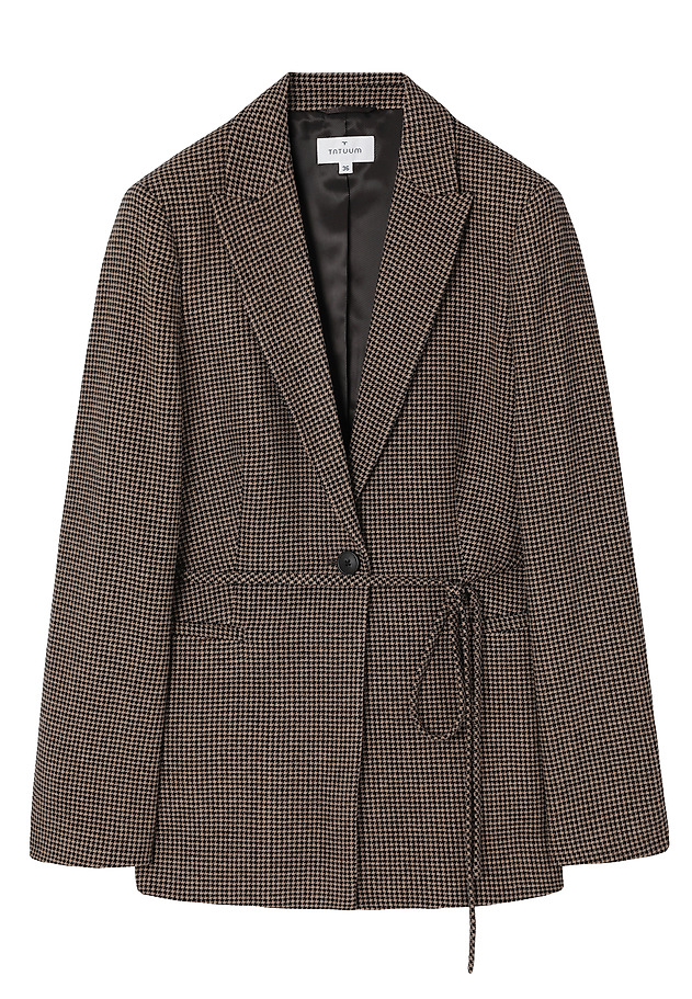 JACHETA DIN LÂNĂ HOUNDSTOOTH - SOMA JACHETA DIN LÂNĂ HOUNDSTOOTH - SOMA BEJ 6