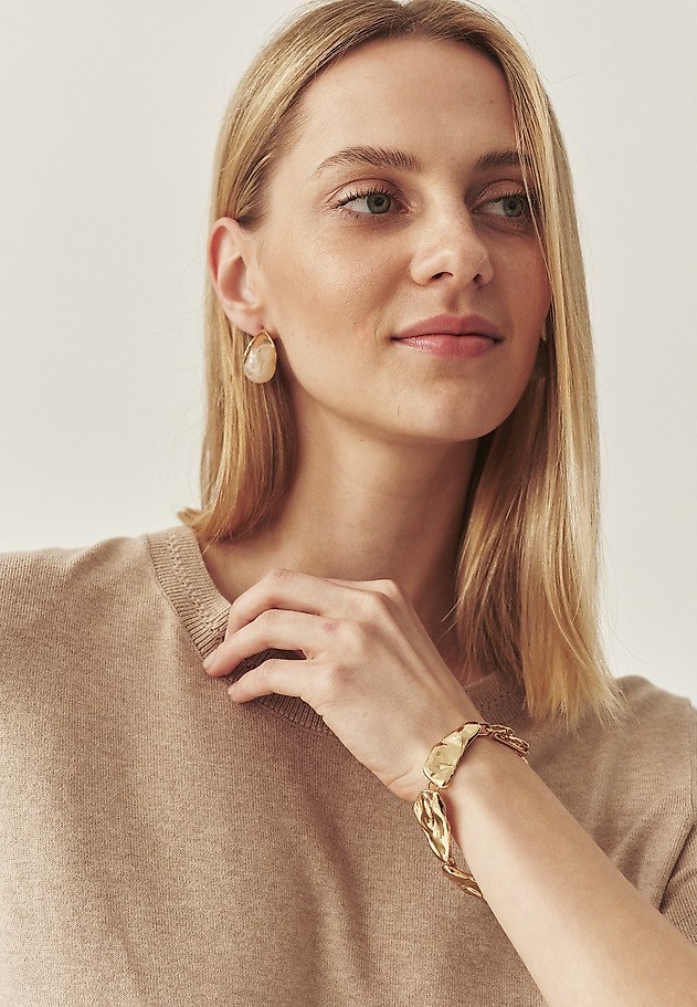 TEARDROP EARRINGS - EDDALIA TEARDROP EARRINGS - EDDALIA BEIGE 1