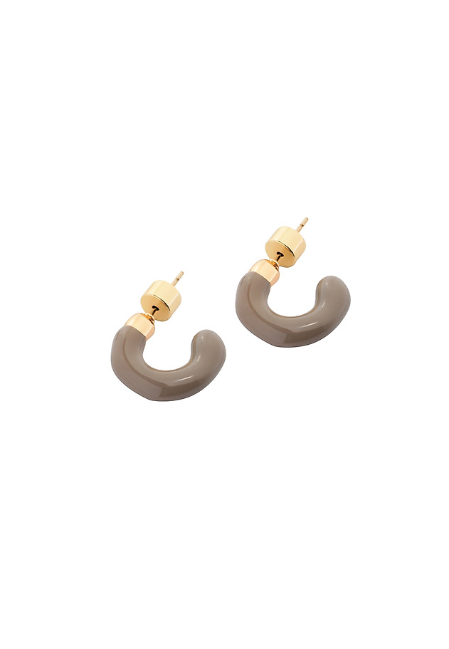 IRREGULARLY SHAPED EARRINGS - BERIS IRREGULARLY SHAPED EARRINGS - BERIS BEŻOWY 2