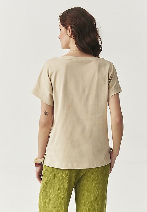 TRICOU DIN BUMBAC LARG - ANOKO 1 BEJ 2