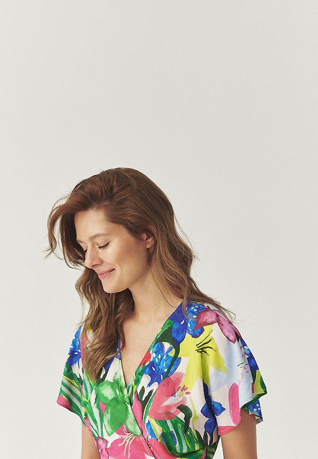 VISCOSE DRESS WITH ORIGINAL DESIGN - AMANI VISCOSE DRESS WITH ORIGINAL DESIGN - AMANI RÓŻOWY 4