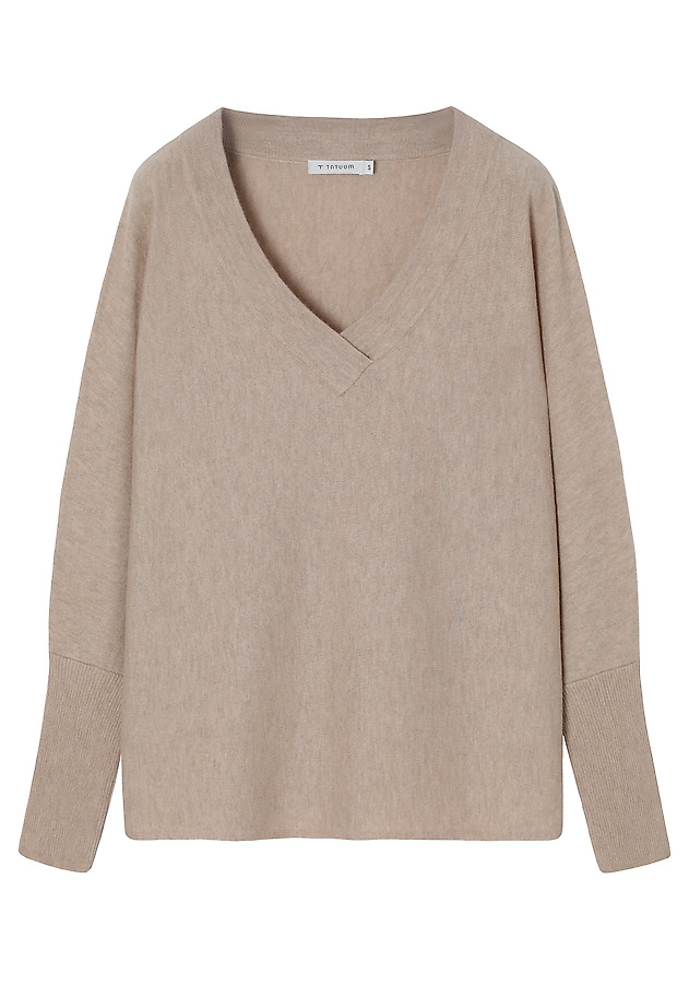 CASUAL JUMPER WITH WOOL AND CASHMERE BLEND - PONNO CASUAL JUMPER WITH WOOL AND CASHMERE BLEND - PONNO BEIGE 4