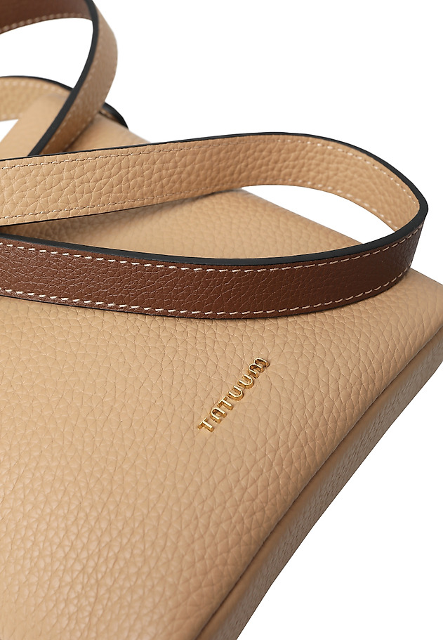 COMPACT LEATHER HANDBAG - ESSENCE COMPACT LEATHER HANDBAG - ESSENCE BEIGE 5