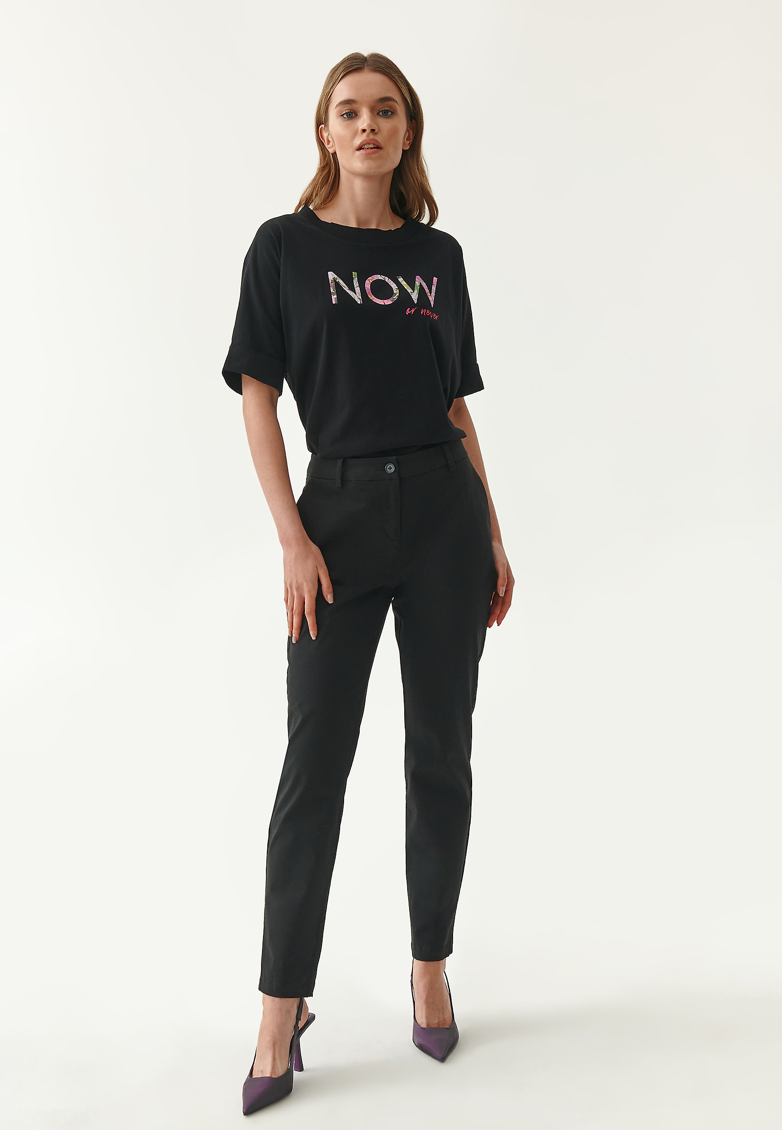 SPODNIE DAMSKIE CHINOS MISATI SPODNIE DAMSKIE CHINOS MISATI CZARNY 80296