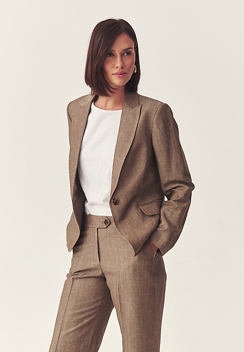 TKANINOWY ŻAKIET Z LNEM - REMALA 2 TKANINOWY ŻAKIET Z LNEM - REMALA 2