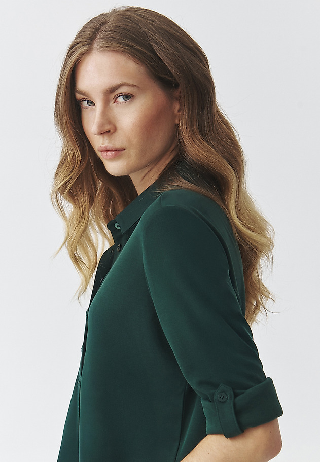 ŽENSKA PLETENA BLUZA Z NASTAVLJIVIMI ROKAVI - FLEA ŽENSKA PLETENA BLUZA Z NASTAVLJIVIMI ROKAVI - FLEA ZELENA 5