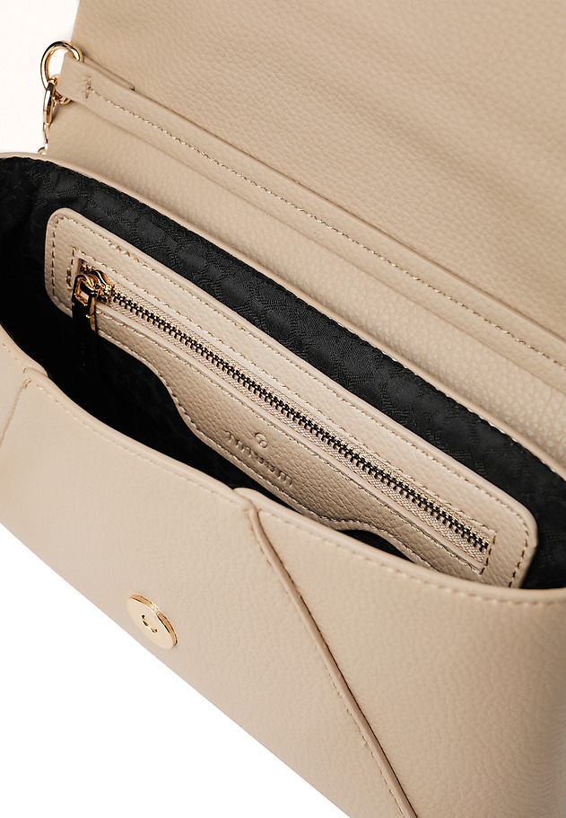 BEIGE CLUTCH BAG WITH CHAIN — ENVEL BEIGE CLUTCH BAG WITH CHAIN — ENVEL ECRU 5