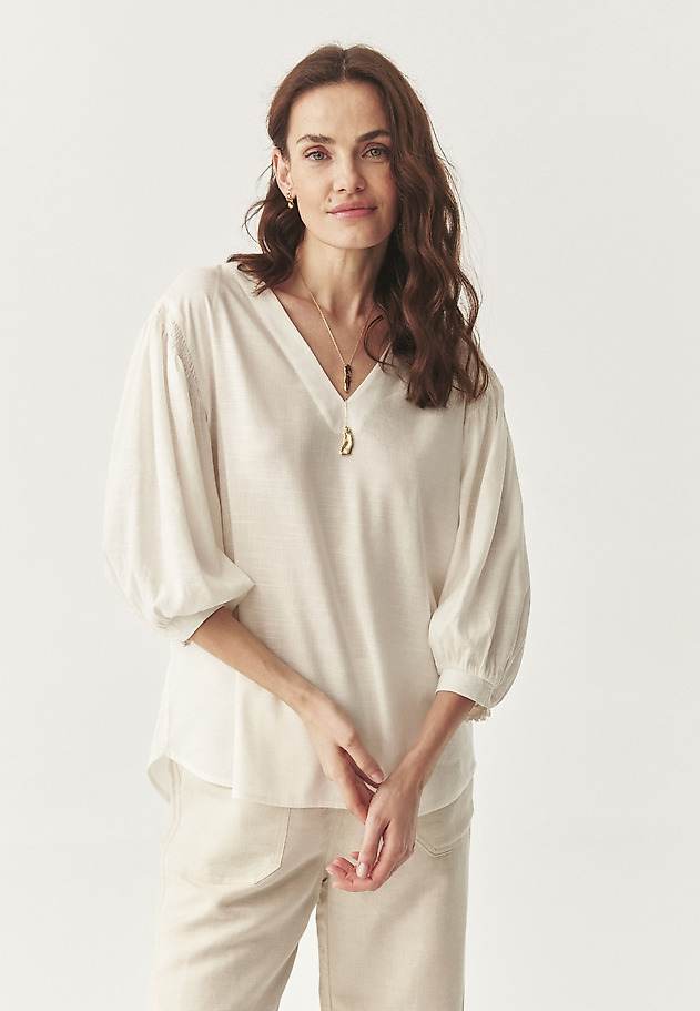 DROBNI BLUZA IZ LANENIJA - DAPHNE DROBNI BLUZA IZ LANENIJA - DAPHNE ECRU 1