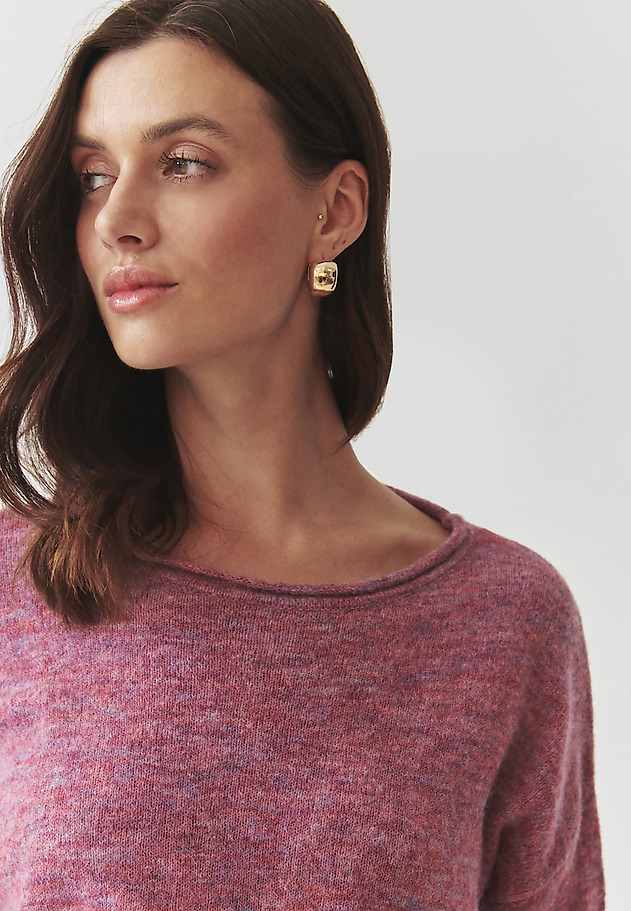 CLASSIC LADIES' JUMPER WITH BOAT NECKLINE — FLUFKO CLASSIC LADIES' JUMPER WITH BOAT NECKLINE — FLUFKO FIOLETOWY 1