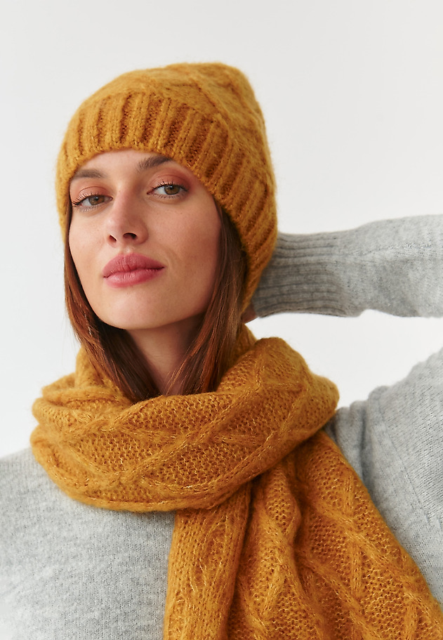 LADIES' KNITTED BEANIE BRIFI 1 LADIES' KNITTED BEANIE BRIFI 1 ŻÓŁTY 1