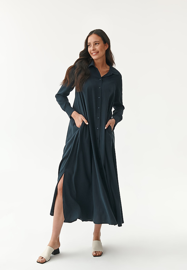 LADIES' MAXI SHIRTDRESS NATOLI LADIES' MAXI SHIRTDRESS NATOLI NAVY BLUE 5