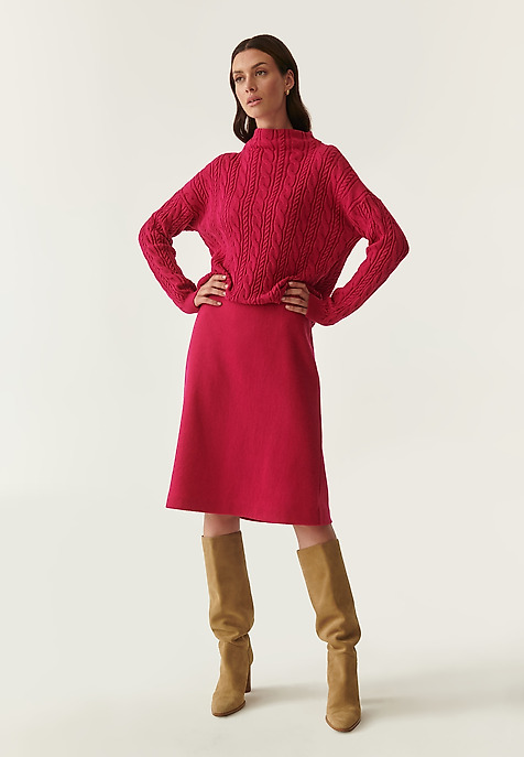 FLARED SKIRT WITH WOOL BONI PINK 2