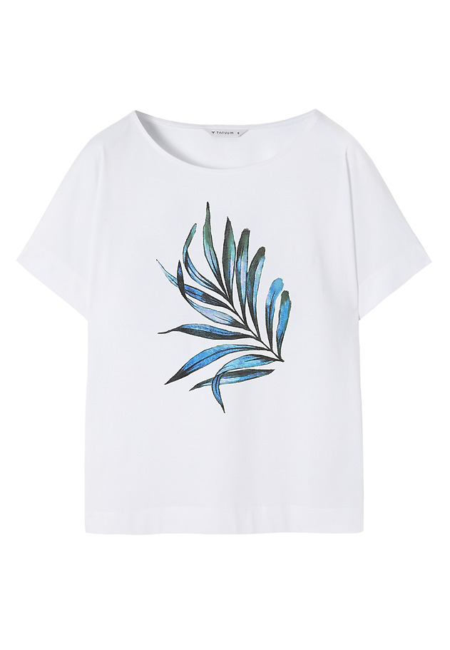 COTTON T-SHIRT WITH FLORAL PRINT - LALI 5 COTTON T-SHIRT WITH FLORAL PRINT - LALI 5 BIAŁY 5