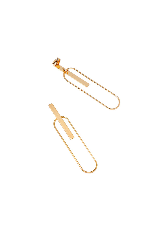 LADIES' MODERN PAPERCLIP SHAPED EARRINGS TONILA LADIES' MODERN PAPERCLIP SHAPED EARRINGS TONILA GOLD 2