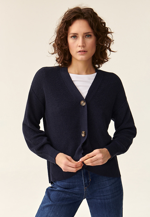 CARDIGAN MADE FROM COOL VISCOSE KAMIKO CARDIGAN MADE FROM COOL VISCOSE KAMIKO NAVY BLUE 1
