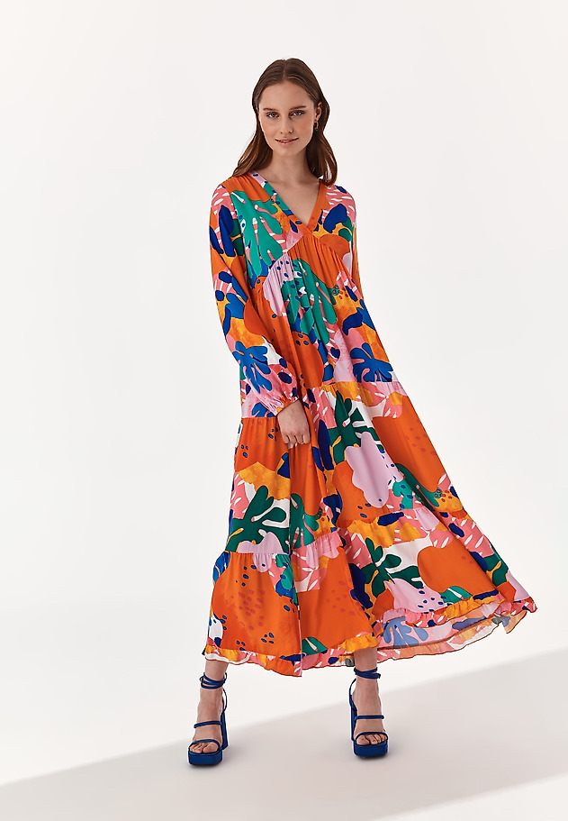 BLOOMING COLLECTION: LOOSE MIDI DRESS NANAMI BLOOMING COLLECTION: LOOSE MIDI DRESS NANAMI MULTIKOLOR 1