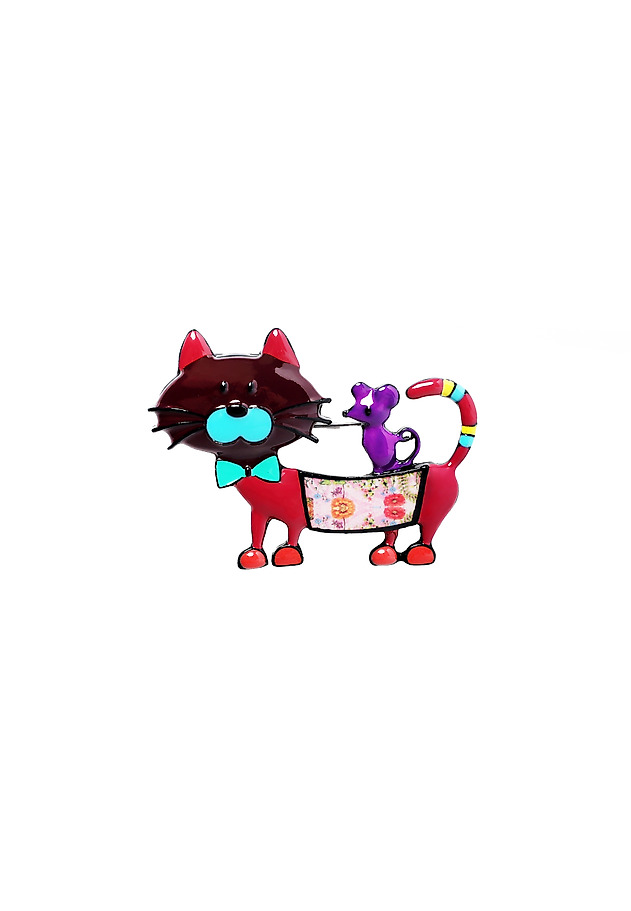 BROȘĂ DECORATIVĂ ÎN FORMĂ DE PISICĂ — YUMI BROȘĂ DECORATIVĂ ÎN FORMĂ DE PISICĂ — YUMI MULTICOLOR 1
