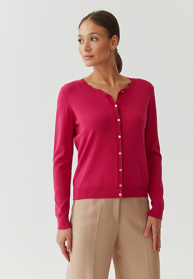 LADIES’ SWEATER WITH BUTTONS - KONTROKO LADIES’ SWEATER WITH BUTTONS - KONTROKO RÓŻOWY 3