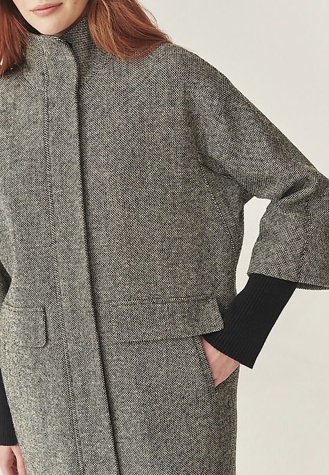 LOOSE WOOL COAT - IWANA GREY 2