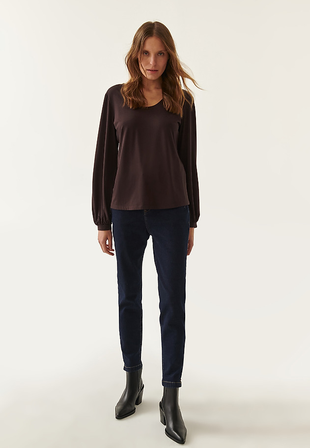 ŽENSKA BLUZA Z BUFFOVIMI ROKAVI KIGONI ŽENSKA BLUZA Z BUFFOVIMI ROKAVI KIGONI RJAVA 5