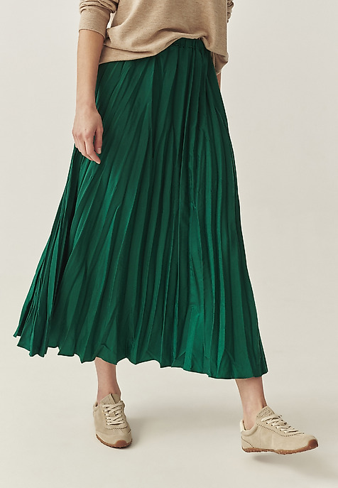 PLEATED MIDI SKIRT WITH PLEATS - VERNONA GREEN 2