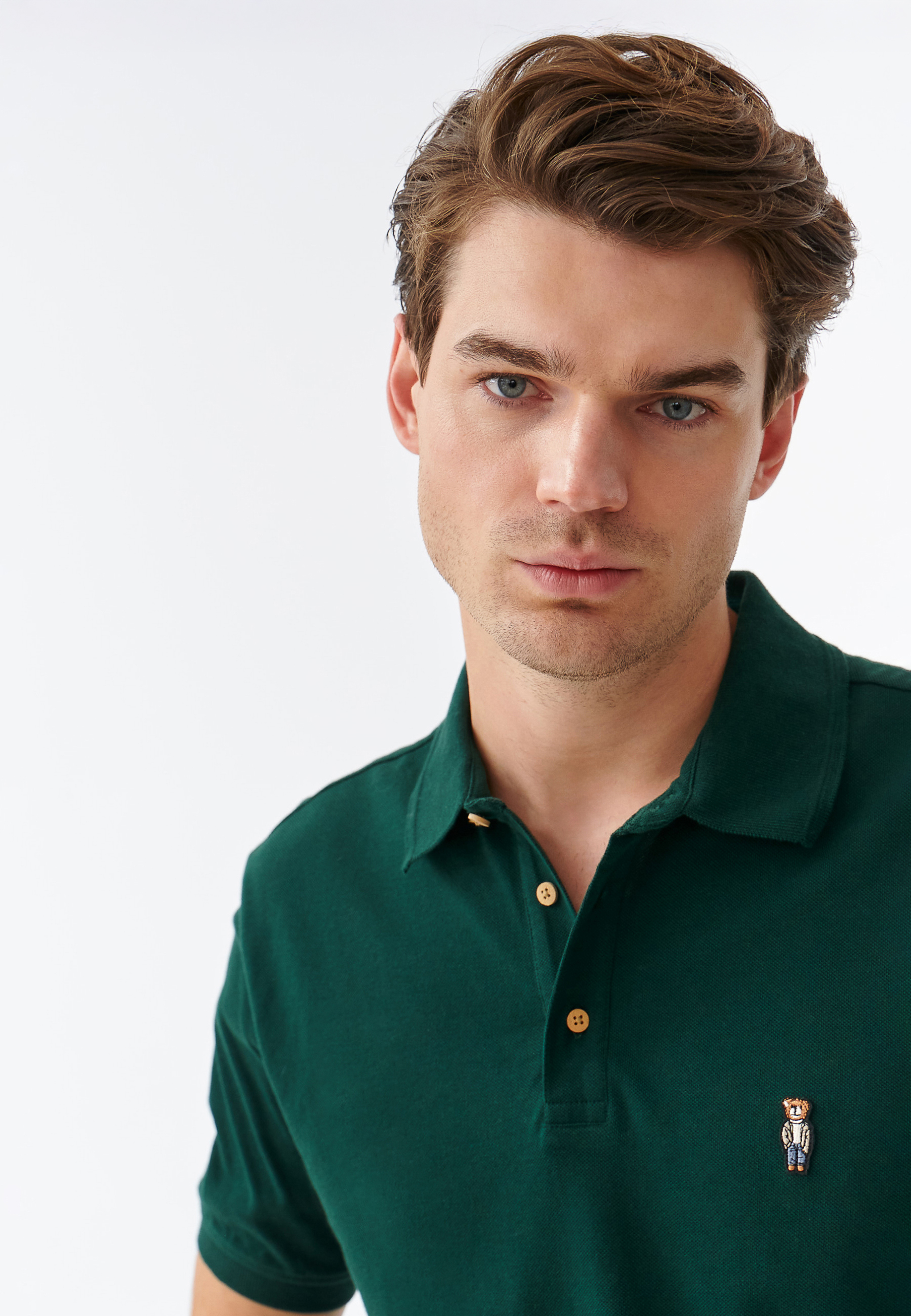 MĘSKA KOSZULA DZIANINOWA TYPU POLO Z NASZYWKĄ Z MISIEM USZATKIEM JAY