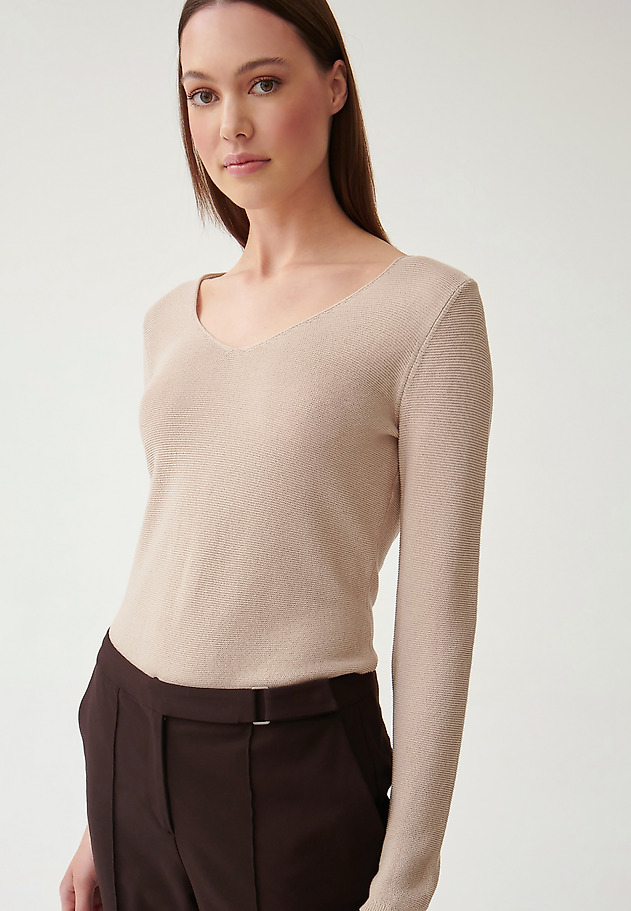 LADIES' FABRIC TROUSERS IN A HERRINGBONE PATTERN JAKINA LADIES' FABRIC TROUSERS IN A HERRINGBONE PATTERN JAKINA BROWN 4